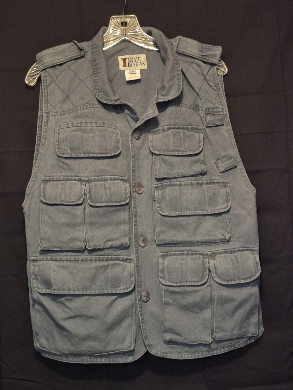 Trail Designs Multi-Pocket Utility Vest in Faded Blue